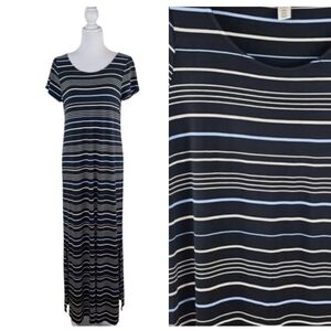 Black House White Market Black Dress Striped Blue White Long Maxi Women Medium